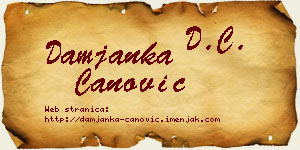 Damjanka Čanović vizit kartica